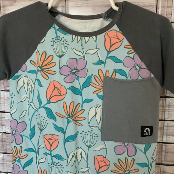 RAGS Cotton Blend Stretchy Footless Floral Print Romper Size 2T